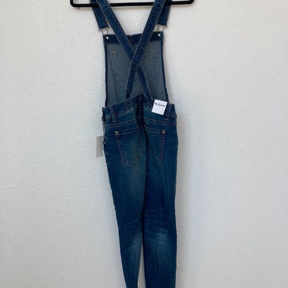 Wallflower Junior's Stretch Denim Bib Overalls NWT - Picture 2 of 6